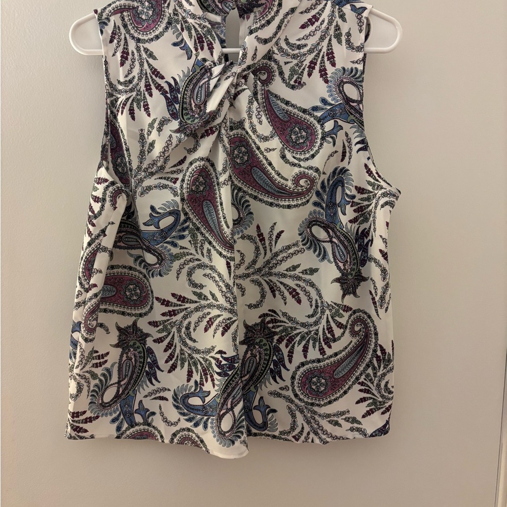 Paisley Print Sleeveless Top